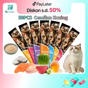 Pet Diary 30PCS 50PCS Cemilan Kucing Penggemuk Bio Creamy Treats Cat Strip Snack Hewan Peliharaan 16g/Strip Snack Kucing
