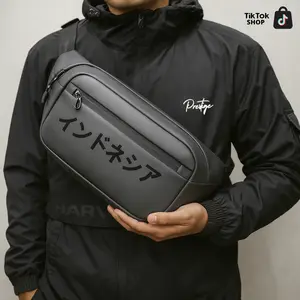 SANJI - Bimo Tas Selempang & Bahu Pria Sanji Original Hitam Pria Waterproof Kualitas Premium Anti Air Cocok untuk Aktivitas Kasual Model Minimalis Praktis