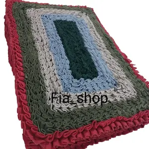 Paket 3pcs Keset lantai Rintik Jahit Kain Perca Tebal untuk Kamar Mandi
