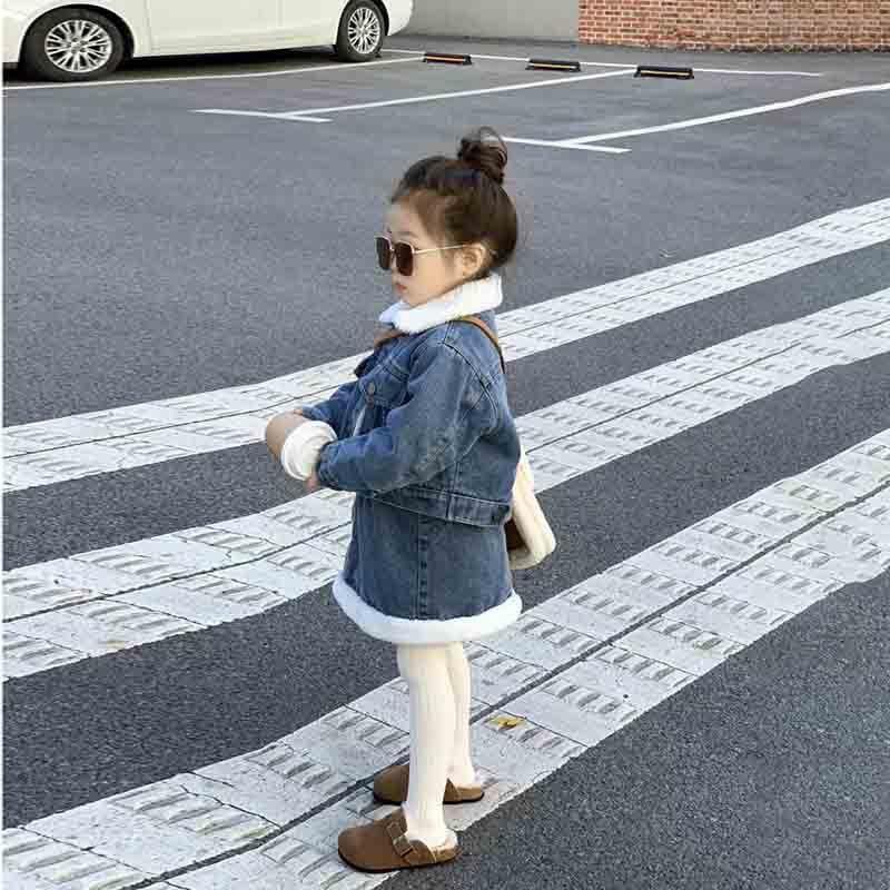 TENGTENG KIDS - 24 - SET VÁY BÒ LÔNG KÈM ÁO KHOÁC PHỐI LÔNG TRẮNG XINH IU CHO BÉ