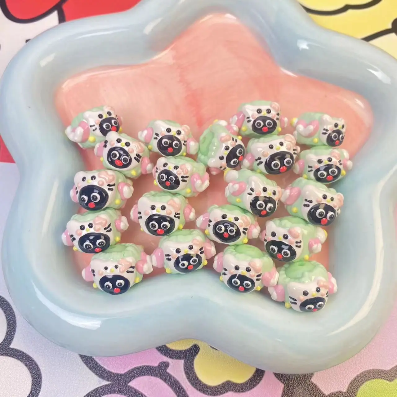 Heavy oil diy hand-painted beads，mobile phone chain，big chain