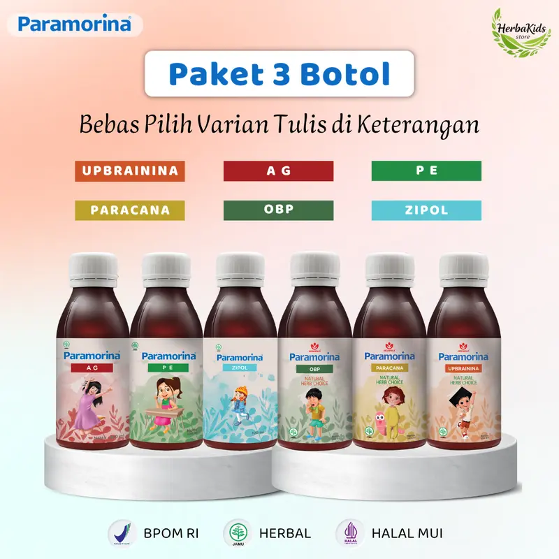 Paket 3 Botol Paramorina (100 mL) Bebas Pilih | vitamin madu untuk Bayi 1 tahun keatas | Perawatan dari dalam untuk si kecil 0