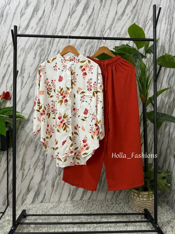 HF - Oneset Lagertha Motif Bunga Katun Crincle  Setelan Wanita 0