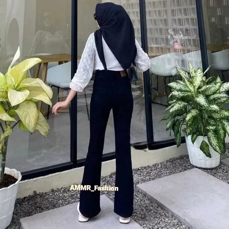 Celana Jeans Cutbray Wanita Premium warna Abu-abu 8