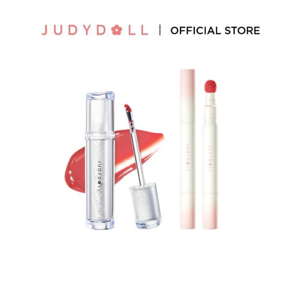 NEW Combo Judydoll Son bóng Ice-iron Watery Lip Gloss và Son Kem Lip Powder Cream Mịn lì Che phủ vân môi Không dính cốc