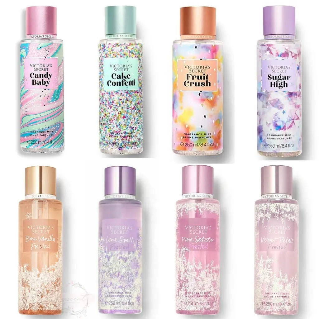 Parfum wanita Victoria Secret Body Mist 250ml Sugar High/Cake Confetti/Fruit Crush/Candy Baby/Bare Vanilla