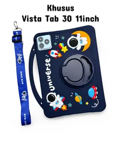 Casing untuk Itel Vista Tab 30 11 inch / Vista Tab 30S / 30GT & Megapad 11 inch / Vista Tab 30 Pro 13.2 inch Softcase Motif Astronot & Ruang Angkasa Include Tali Selempang Case Tahan Banting Lucu & Menarik Perhatian Anak