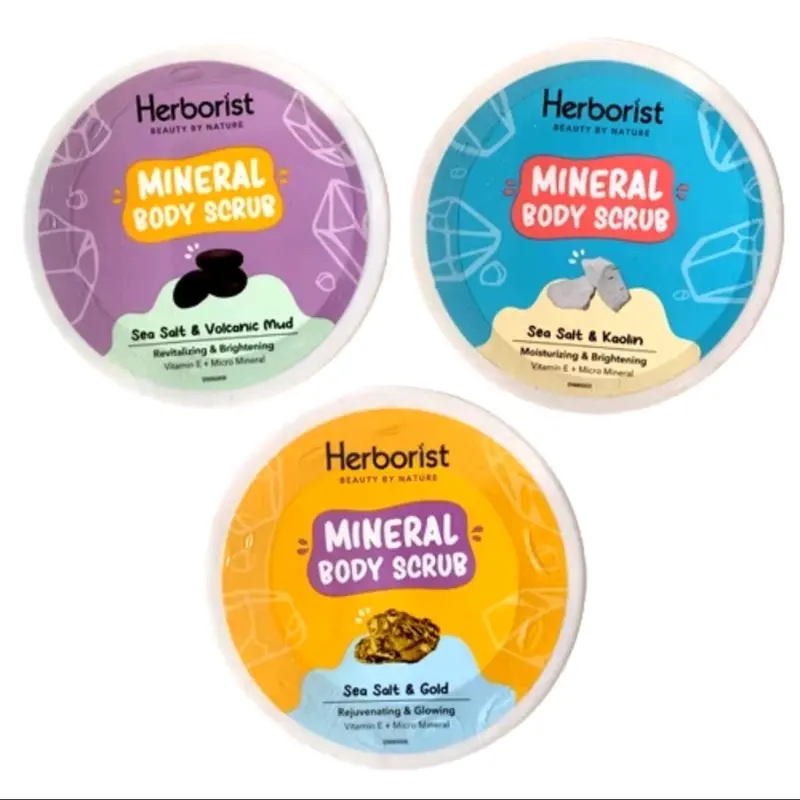 Herborist Mineral Body Scrub Lulur - Menutrisi Kulit Hingga Lapisan Terdalam - Mencerahkan, Kusam, Wajah, Facial 3