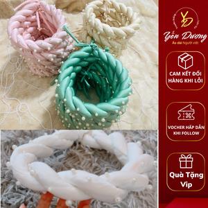 Mấn Xoắn Đội Đầu Kết hợp Áo Dài nhiều mầu họa tiết Trơn , kết hợp Đính ngọc Trai A9