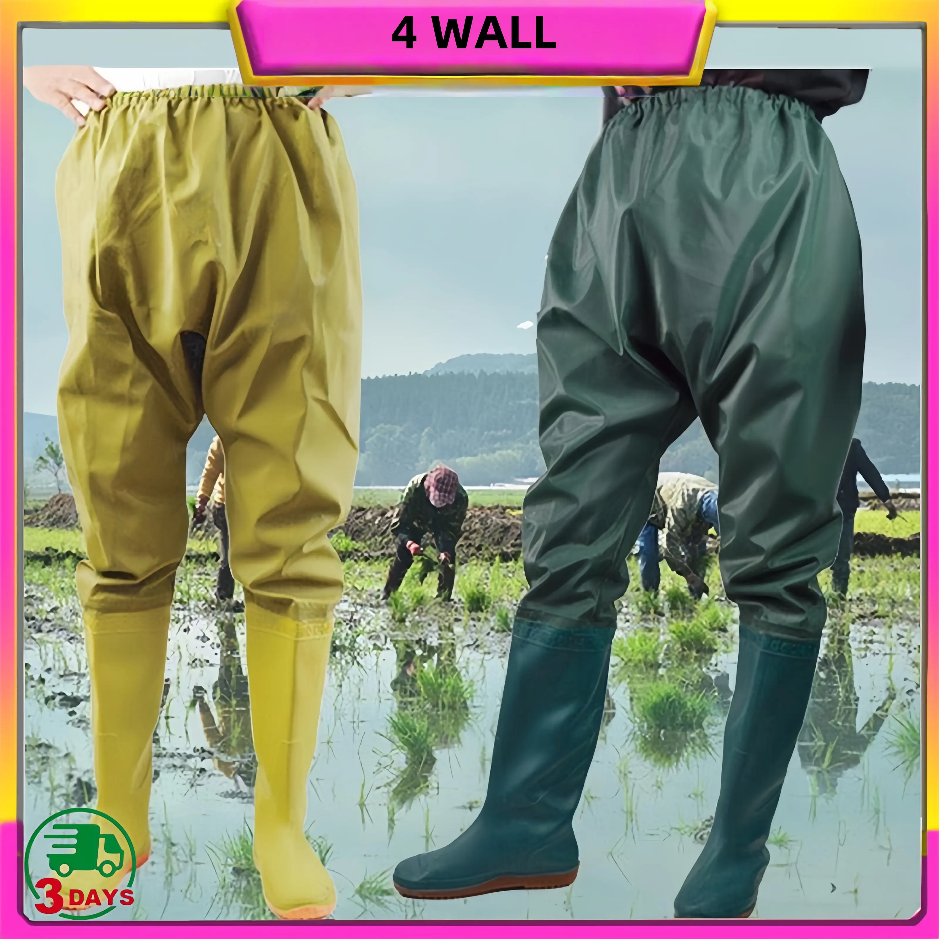 【COD】Sepatu Boots Wanita Pria Celana Sawah Panjang Anti Air Sepatu Keong Elastis