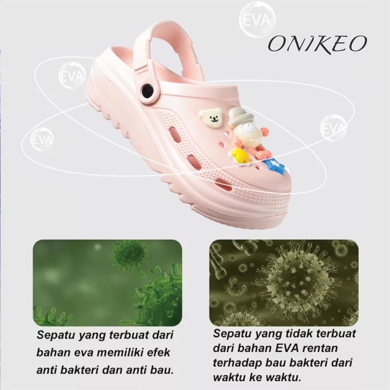 Onikeo Sandal Bahan EVA ramah lingkungan,tidak berbau, Lembut, elastisdan tidak mudah rusak, Teknologi 3D anti slip,Desain ergonomis yang unik, terlihat lebih tinggi. 513M,320g.novasi teknologi yang lembut,Seperti Berjalan diatas kapas. Kaki tidak bau. 4