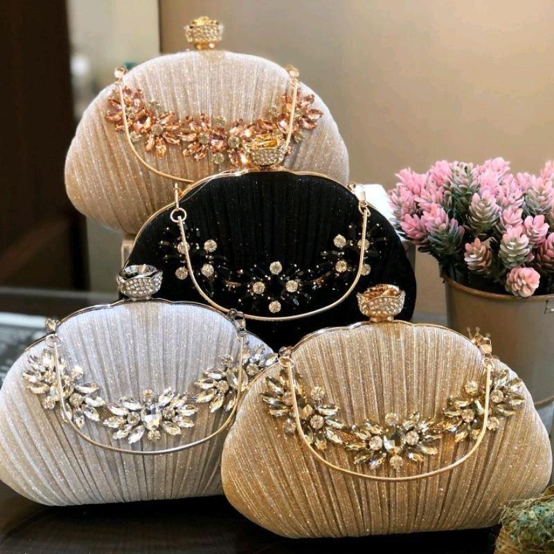 Product Introduction of Tas Pesta PRESLEY Embellished Crystal Box Clutch Wanita 7