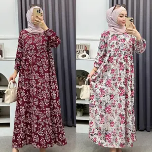 Midi Dress Rayon Premium Gamis Muslim Jumbo Busui Zipper Nyaman