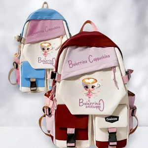 CENIOCEN - Tas Ransel Sekolah Anak Perempuan Motif Anomali Ballerina Cappuccina Tas Sekolah Anak TK PAUD SD Fashion Bag Korean Style Multifungsi Bisa Cod