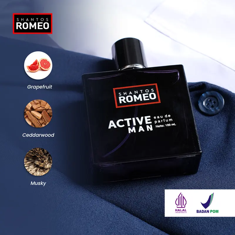Shantos Romeo Fragrance Eau De Parfume 100ml Parfum Wangi Pria Perfume Cowo Wanginya Sporty, Maskulin 6