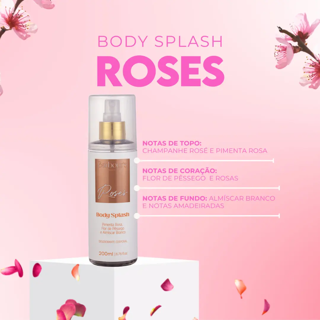 Kit 3 Body Splash Delight Very Sexy Roses 200ml Barbours