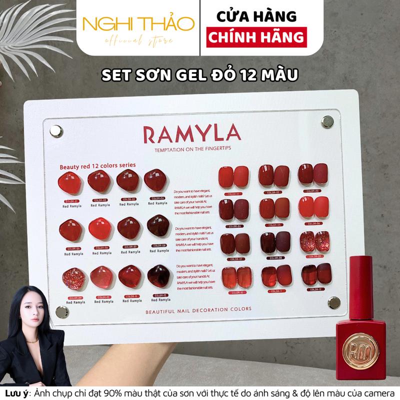 Set sơn gel đỏ RAMYLA 12 màu Nghi Thảo