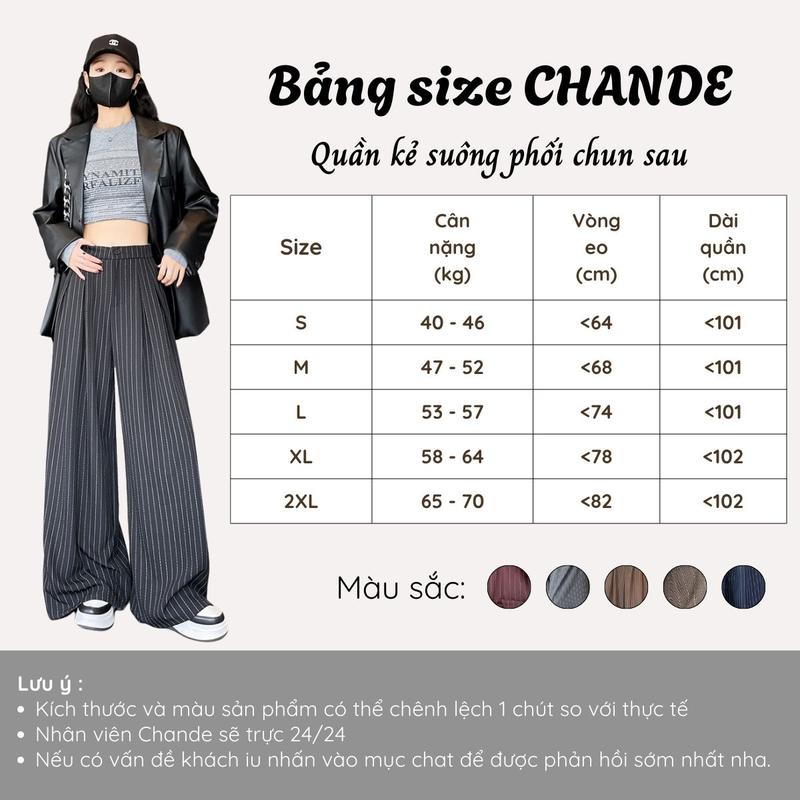 Product Introduction of Quần ống rộng Gold Hàn kẻ sọc cạp phối chun đằng sau siêu tôn dáng QX13 CHANDE STORE 0