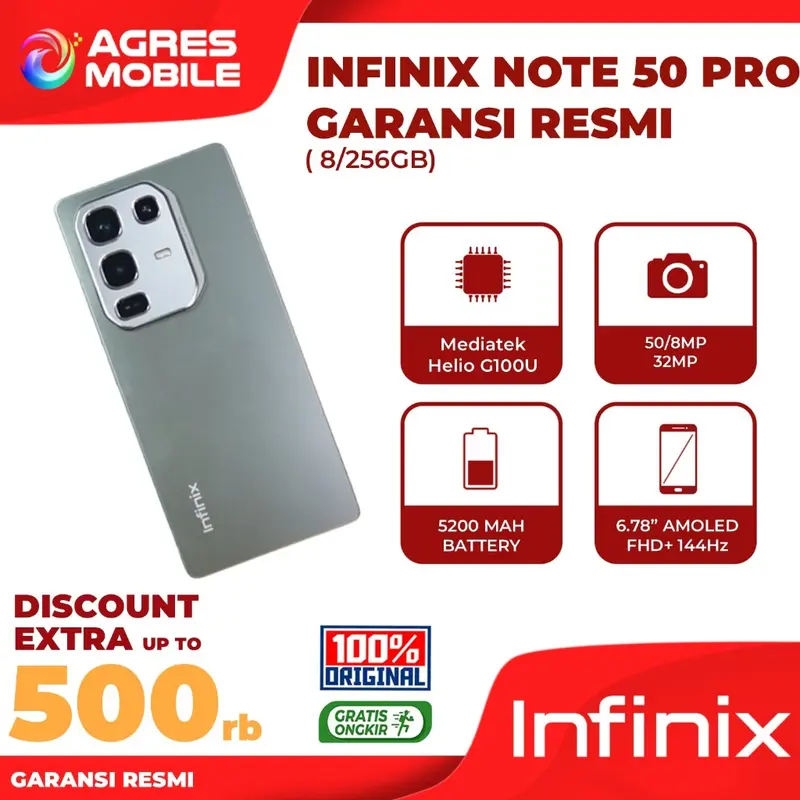 [ AGRES X WW ] INFINIX NOTE 50 PRO ( 8GB/256GB ) GARANSI RESMI 0