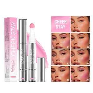 Lakerain Cheek Stay Liquid Blush for Cheeks Waterproof Long-lasting High Pigment Color Blendable Buildable Cream Blush Cheek Stain Stick for Radiant Flushed Cheeks