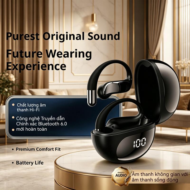 Tai nghe tai nghe treo thông minh hai chiều mới Bluetooth 6.0 Độ trễ thấp ENC…