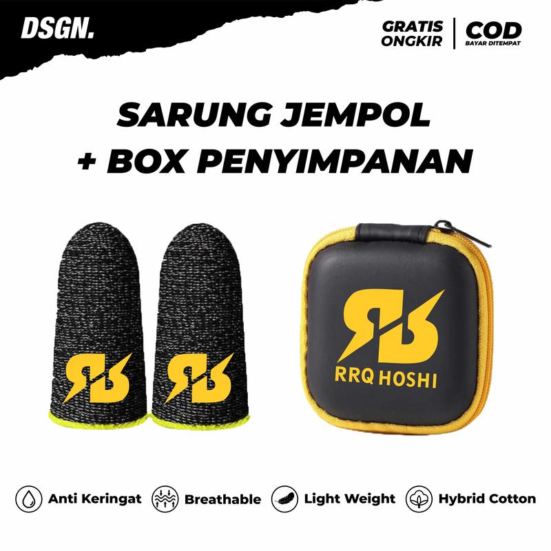 RRQ HOSHI SEPASANG SARUNG JEMPOL GAMING + BOX POUCH PREMIUM MURAH Accessories Game Joystick Controller Gamepad Aksesoris 0