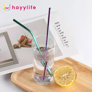 HAYYLIFE Sedotan Stainless Colourful Lurus & Bengkok – Anti Karat, Aman & Ramah Lingkungan HL-AAB773