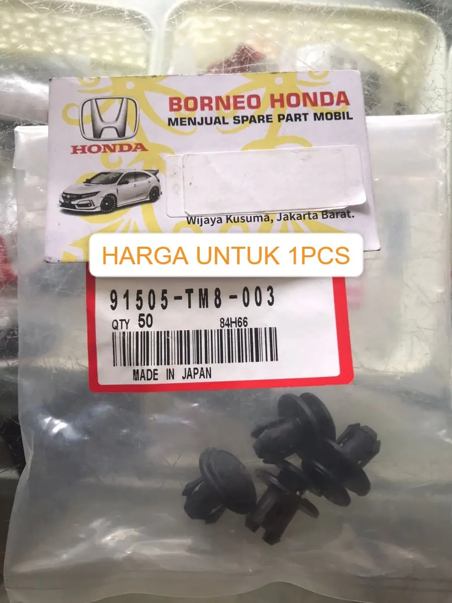 CLIP KANCING BEMPER BUMPER COVER BAWAH MESIN SEMUA MOBIL HONDA JAZZ CITY FREED CIVIC ACCORD ODYSSEY CRZ BRV HRV MOBILIO CRV ELYSION HONDA 91505-TM8-003 KLIP BAUT KLIP BAUT TUTUP ENGINE DEK 1PCS