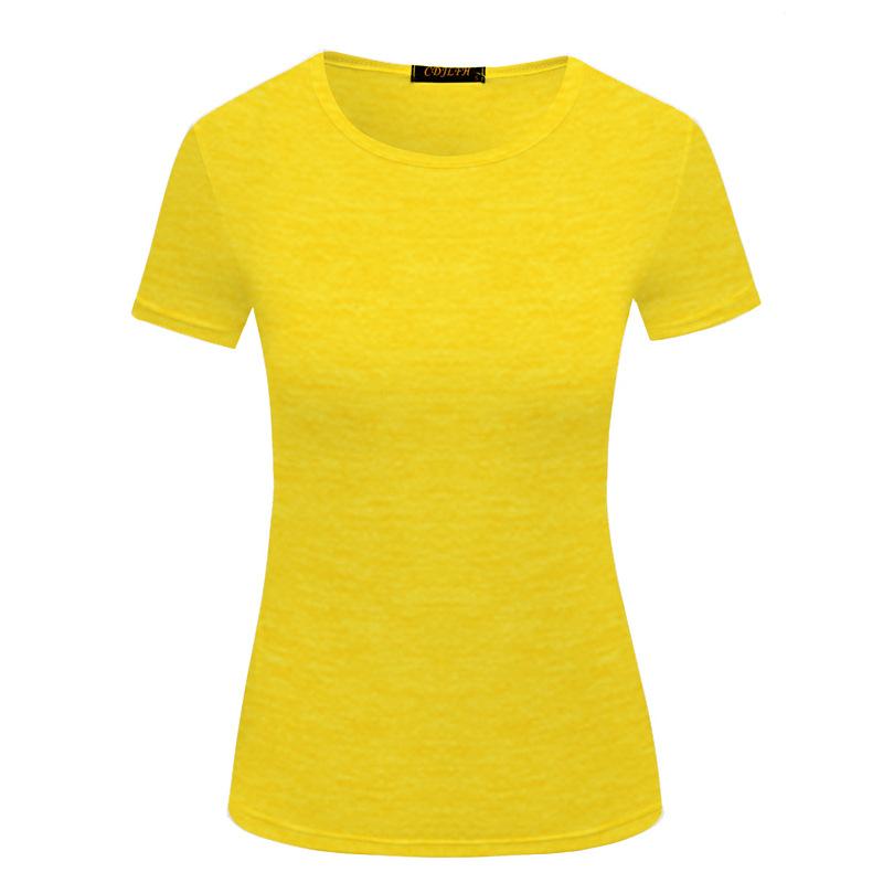 Product Introduction of Women Short Sleeves T-shirt Bottoming Shirt Round Neck Shirt Black White Solid Color Top Homewear T-shirt 9