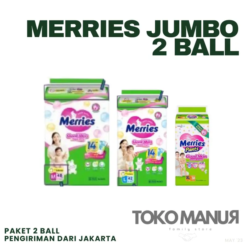 Popok Bayi Murah Merries Pants Jumbo per 2 BALL 2