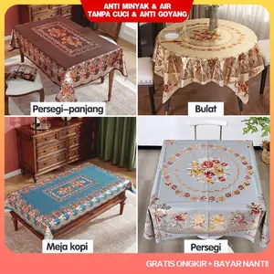《COD》 Loyal Bosque Taplak Meja 4-10Kursi Meja Ruang Makan Tamu Premium - Taplak Motif Oilproof Cover Meja Table Mat D201-C Untuk meja persegi bulat oval