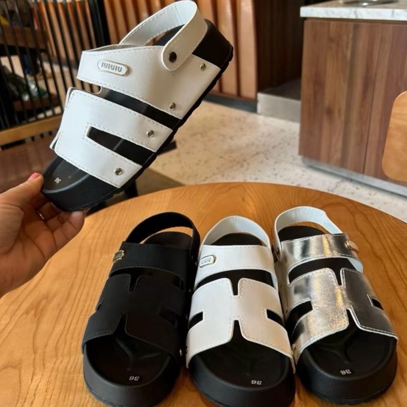 Vyshoesshop Dép Sandal Nữ M452 Quai Ngang Chữ H Linh Hoạt Mũi Tròn Cao 3cm Da Mềm êm Dễ Phối Đồ Cá Tính Năng Động m452