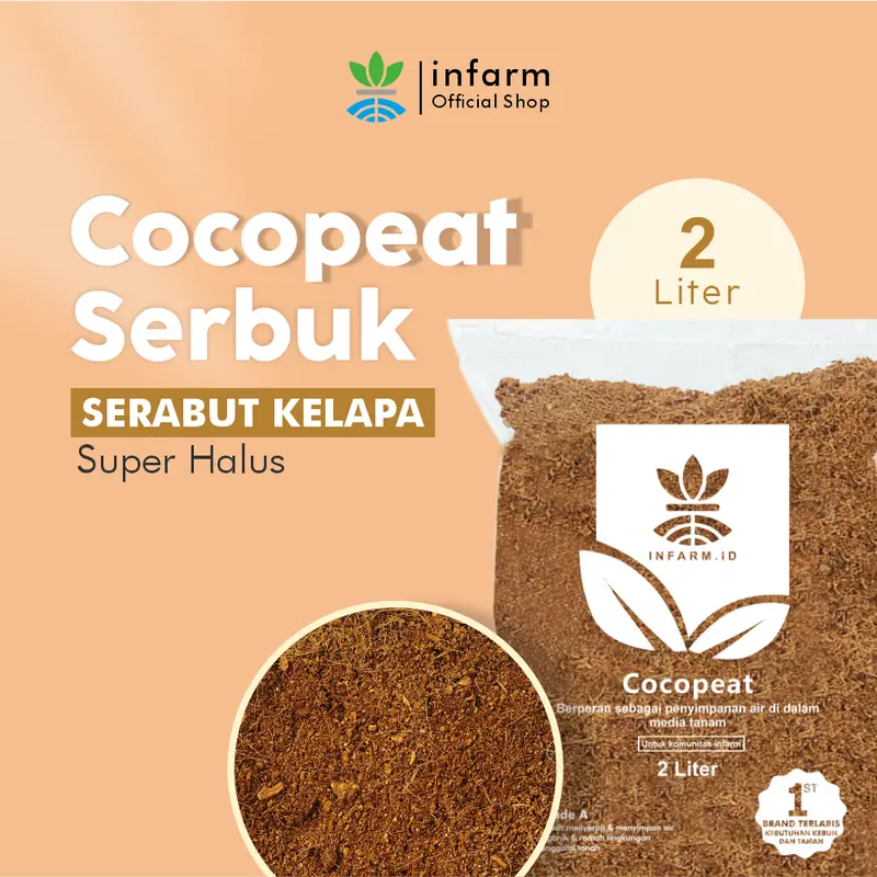 Cocopeat Serbuk Kelapa Media Tanam  2 liter Infarm Media Tanaman Tanah 1
