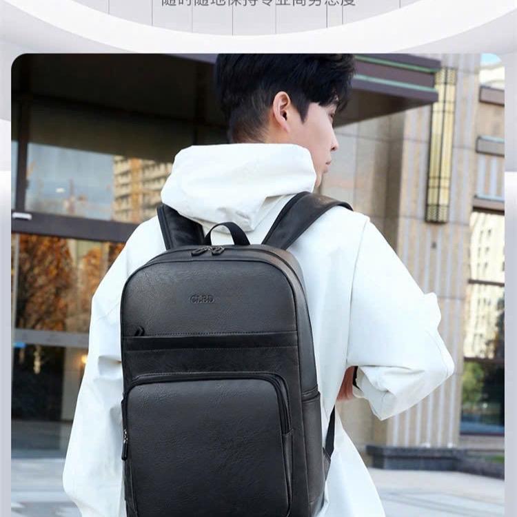 Balo da cao cấp nam nữ unisex, Túi Bụi thời trang đi học đi làm, chất liệu da Pu, ngăn để laptop máy tính 15,6 inch 1