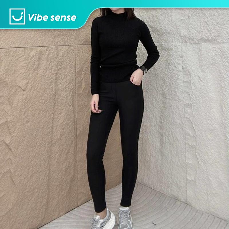  Quần legging đen VBQ406 - quần legging cạp 3 cúc vàng co dãn 4 chiều gen nhẹ phần bụng dưới. 