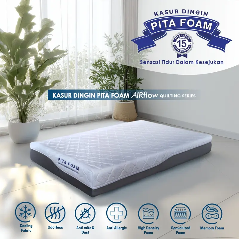 Kasur Busa Dingin tebal 22cm Quilting Series Pita Foam AIRflow
