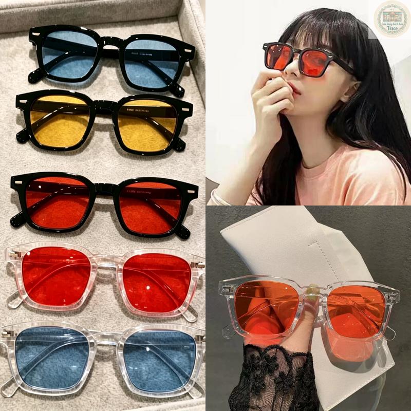 Kính mát vuông tròng màu 5 kiểu unisex, chống nắng phối đồ thời trang đi chơi du lịch hàng ngày