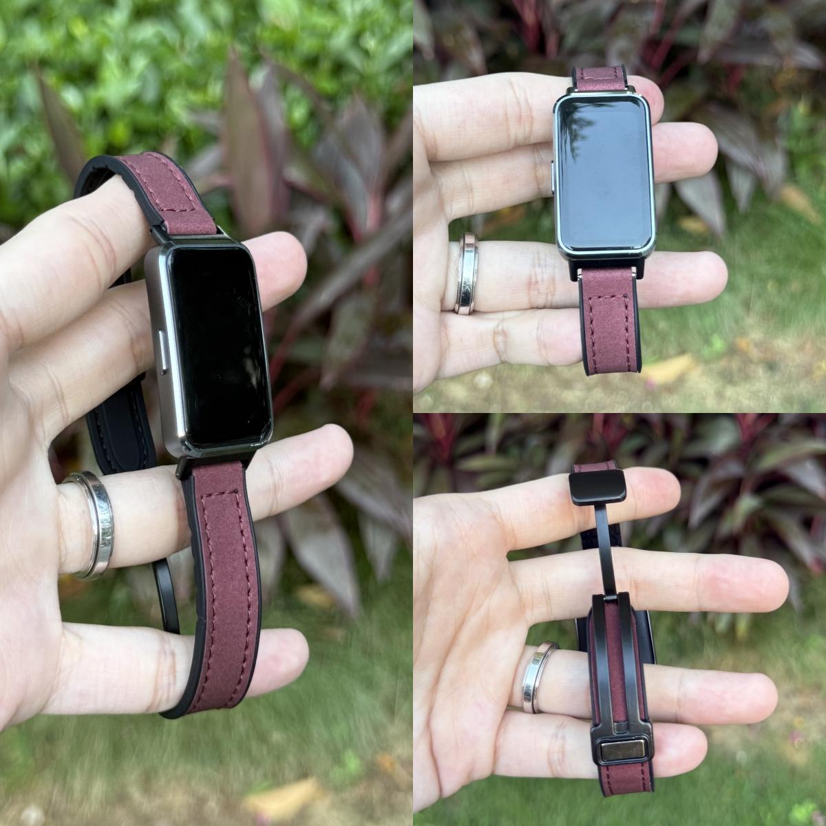 （Tidak termasuk jam）Strap For Huawei Band 8/9/10/11 – Tali Jam Tang Kulit Gaya Olahraga Tahan Air Modis, Aksesoris Pengganti