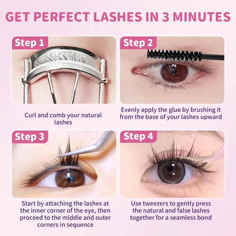 PIPIWAYA Paket Ekstensi Bulu Mata Idol Eyelash Extension 10-12mm - Klaster Bulu Mata Tipis, Lengkungan C+, Tampilan Natural, Termasuk Bulu Mata Bawah, Dapat Dipakai Ulang, Lash Clusters Cocok untuk DIY di Rumah 6