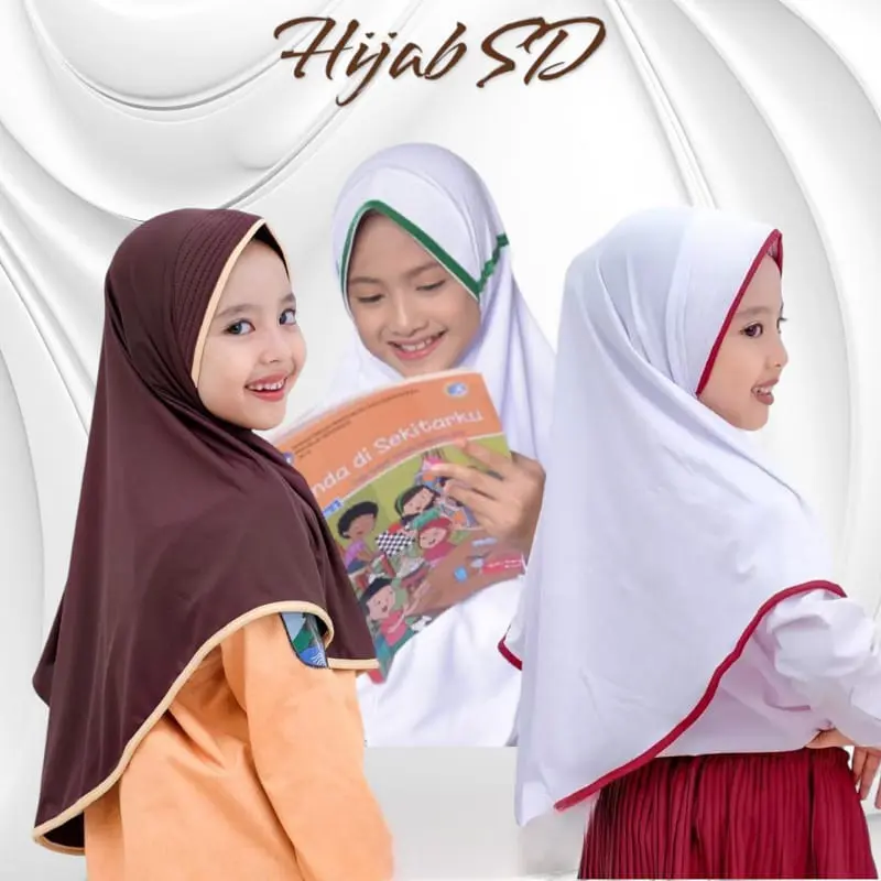 Kerudung Anak Sekolah SD / Hijab Bergo Anak Sekolah SD Instan