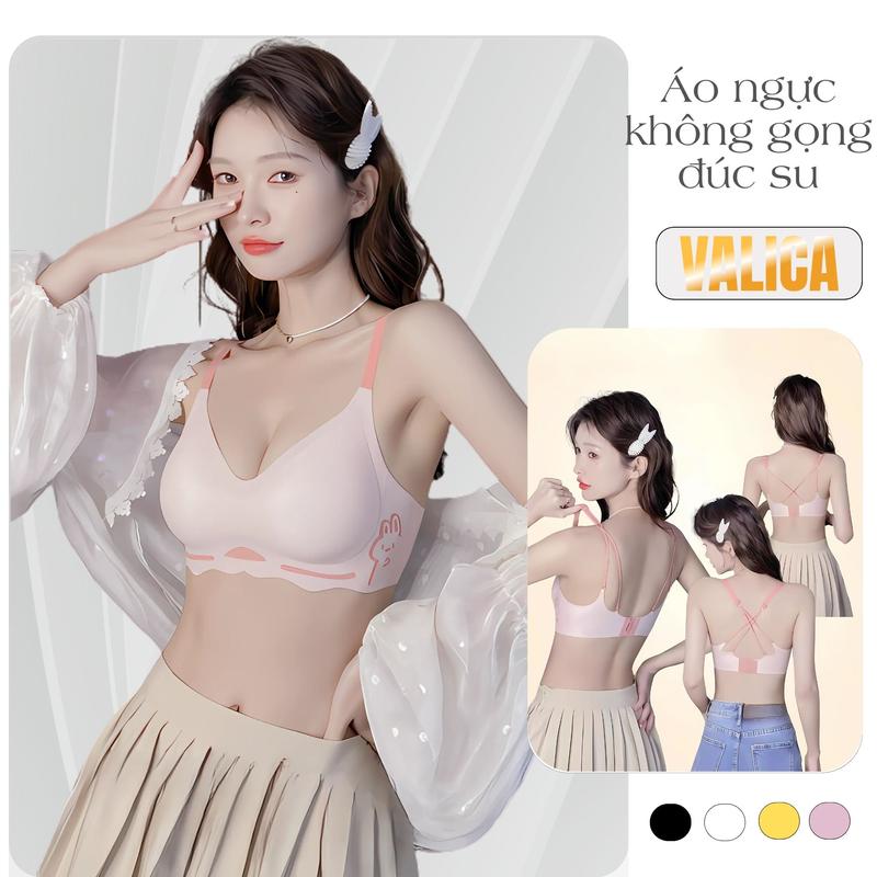   Deal Shock  Áo ngực không gọng đúc su chống tuột - Áo lót nữ nâng ngực mút vừa tạo khe quyến rũ VALICA A928 Bra Women áo ngực Đen Tết giặt bằng nước lạnh chỉ giặt tay Nhung 