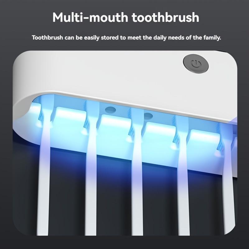 Smart UV Toothbrush Sterilizer, Wall Mounted Toothbrush Holder with Automatic Toothpaste Dispenser, Bathroom Accessories for Home Use, Toothbrush Protector, Home Goods, Organizing 5