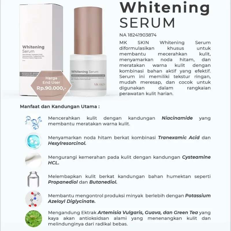 Serum MK SKIN by Maharani Kemala Hyacera Anti Acne Whitening Vitacomplex Retinol Advance Serum 3