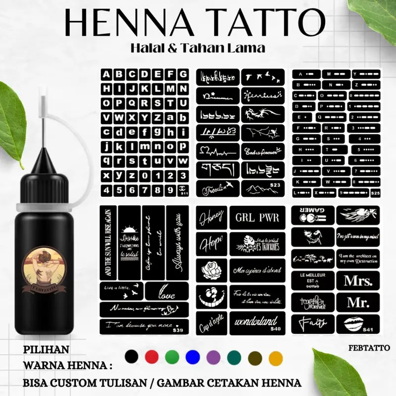 Henna Tato Halal Tahan Lama Bisa Custom Hena Kit 10ml HEN 204 - E25 1
