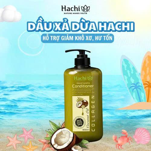Dầu Xả Dừa Hachi Cho Tóc Khô Xơ Hư Tổn – Collagen Keratin & Vitamin B5 – Mềm…