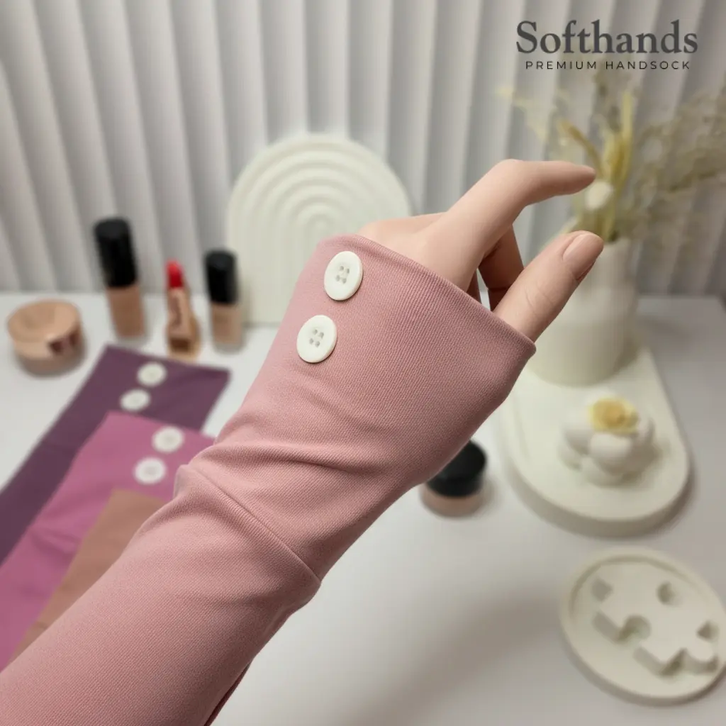 SOFTHANDS | HANDSOCK SAMBUNG KANCING TANGAN PANJANG PREMIUM ELASTIS LEMBUT DAN ANTI GATAL TIDAK BIKIN GERAH - BAHAN SPANDEK