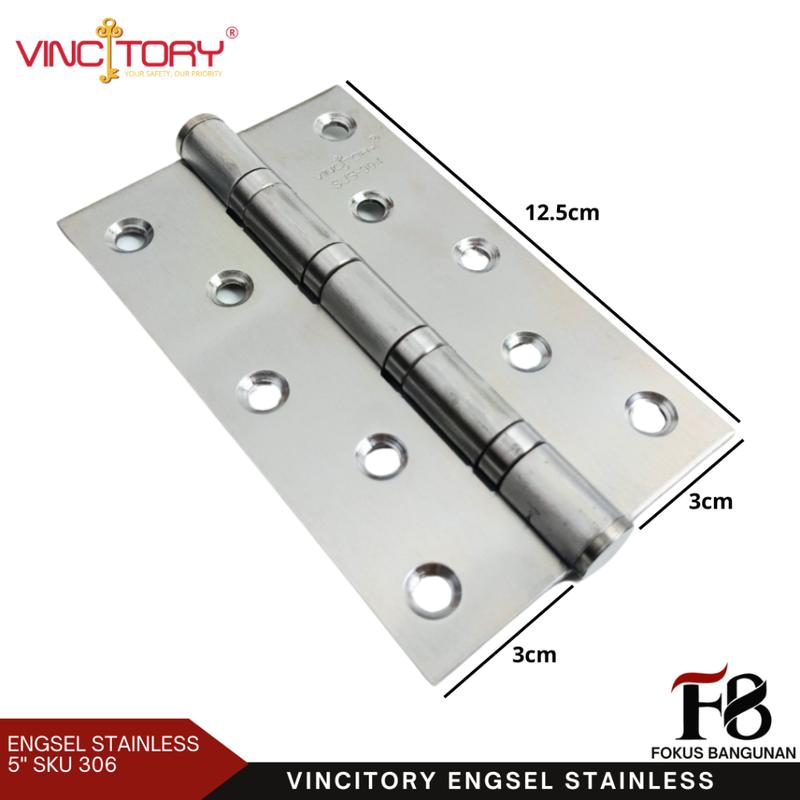Engsel Pintu Bahan Stainless Tebal Set Isi 2 / Engsel Jendela Vincitory 304 4