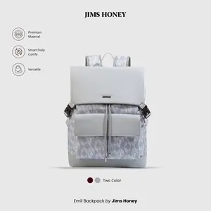 JIMS HONEY - Emil Backpack Tas Ransel Pria Wanita Premium Multifungsi | Backpack Korean Style Muat Tablet iPad Laptop Kecil | Tas Kuliah Kerja Traveling Fashion Casual Elegant Daily Backpack Kekinian tas ranse besar tas sekolah back to school tas kerja