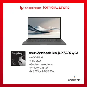 LAPTOP ASUS ZENBOOK A14 UX3407QA SNAPDRAGON X X126100 16GB RAM 512GB SSD W11+OHS 14.0"WUXGA IPS