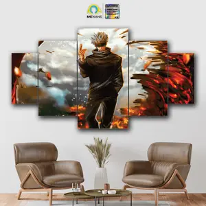 MEKANS 1 SET  Pajangan Hiasan dinding JUJUTSU KAISEN GOJO SATORU 5pcs  Poster Kayu Wall Decor